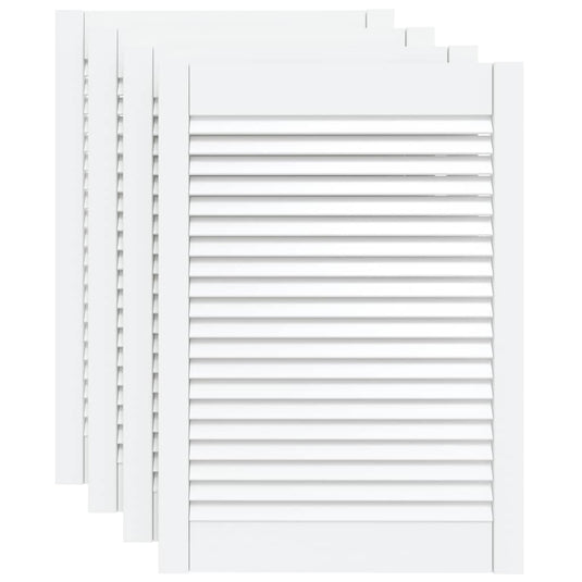 Vidaxl kastdeuren met lamellen 4 st 69x49,4 cm massief grenenhout wit