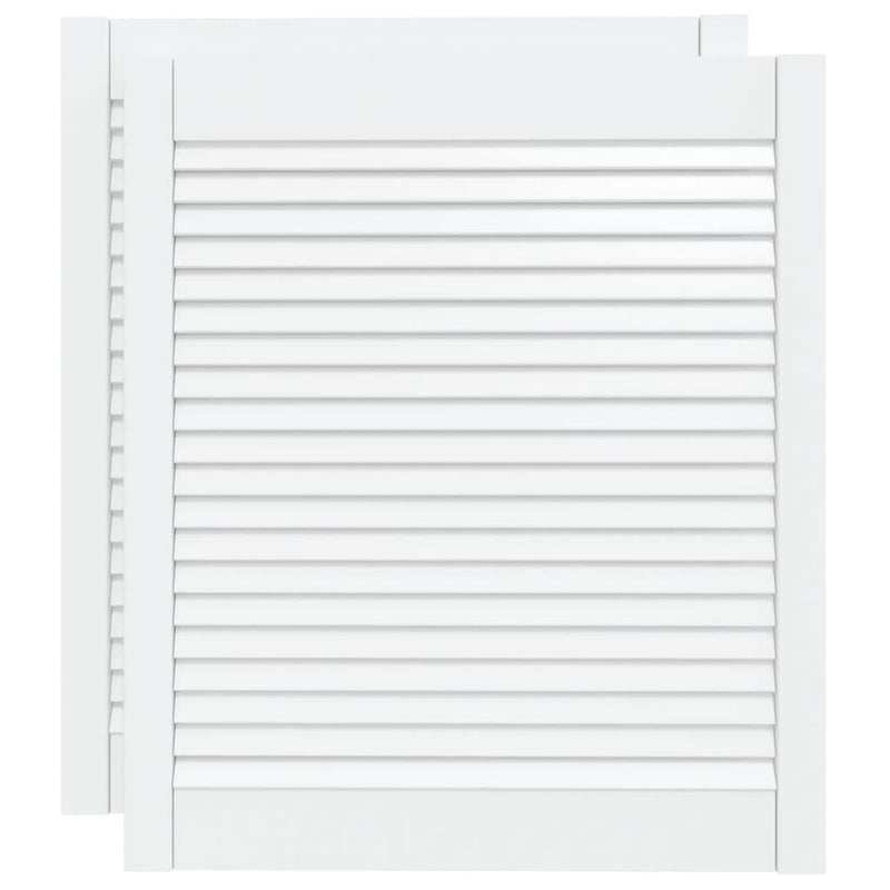 Load image into Gallery viewer, Vidaxl kastdeuren met lamellen 2 st 69x59,4 cm massief grenenhout wit
