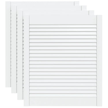 Vidaxl kastdeuren met lamellen 4 st 69x59,4 cm massief grenenhout wit