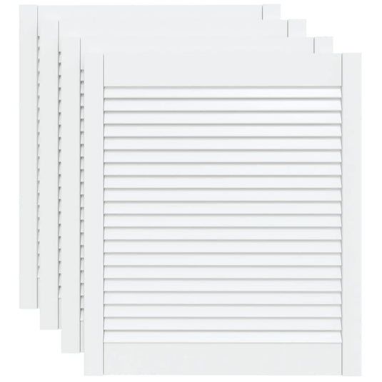 Vidaxl kastdeuren met lamellen 4 st 69x59,4 cm massief grenenhout wit
