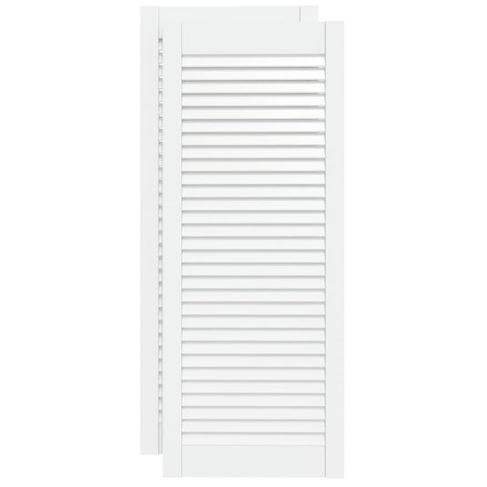 Vidaxl kastdeuren met lamellen 2 st 99,3x39,4 cm grenenhout wit