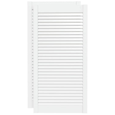 Vidaxl kastdeuren met lamellen 2 st 99,3x49,4 cm grenenhout wit