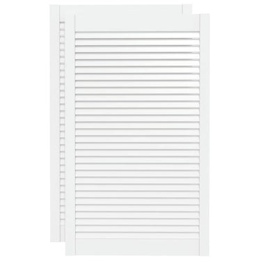 Vidaxl kastdeuren met lamellen 2 st 99,3x59,4 cm grenenhout wit