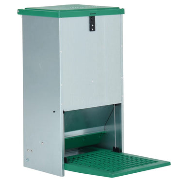 Vidaxl pluimveevoerbak automatisch met pedaal 20 kg
