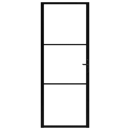 Vidaxl binnendeur 76x201,5 cm esg-glas en aluminium zwart