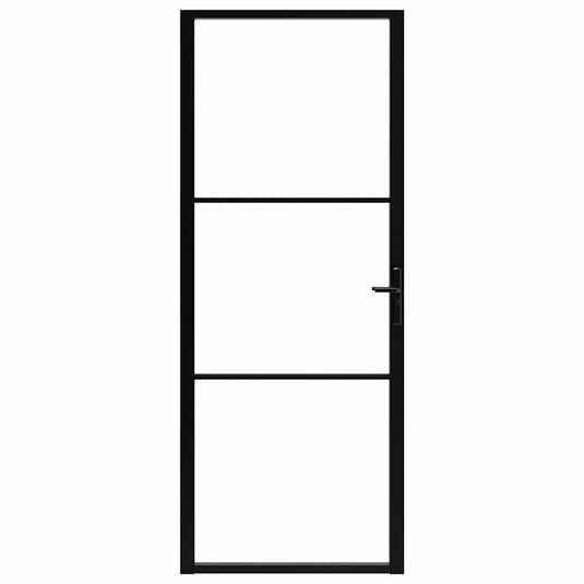 Vidaxl binnendeur 83x201,5 cm esg-glas en aluminium zwart