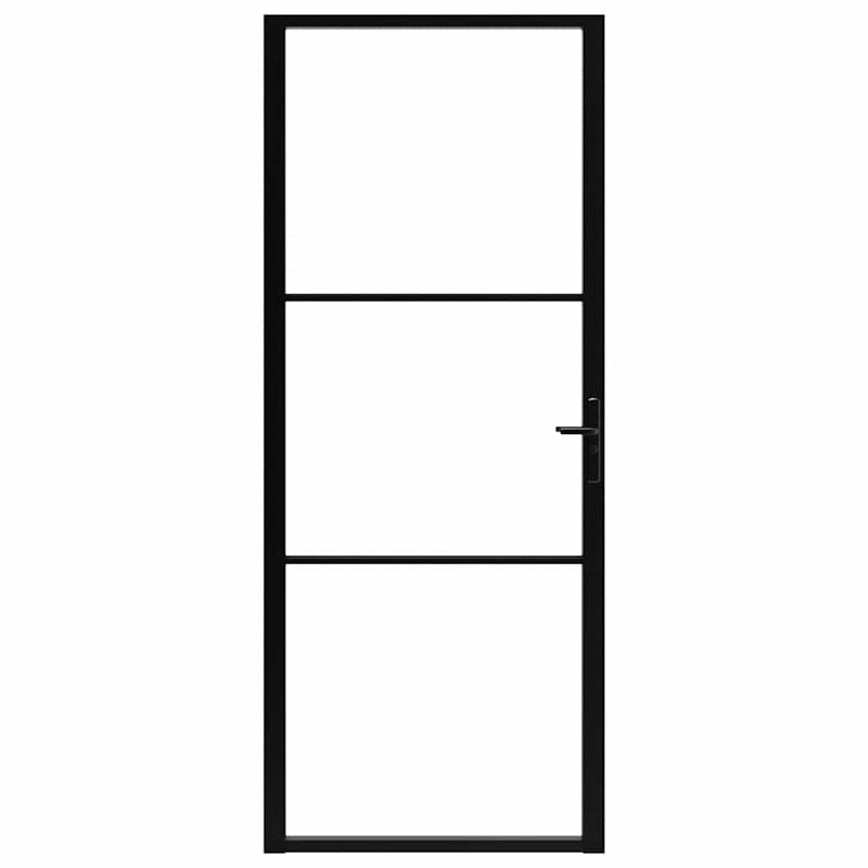 Load image into Gallery viewer, Vidaxl binnendeur 93x201,5 cm esg-glas en aluminium zwart
