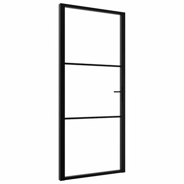 Vidaxl binnendeur 102,5x201,5 cm esg-glas en aluminium zwart