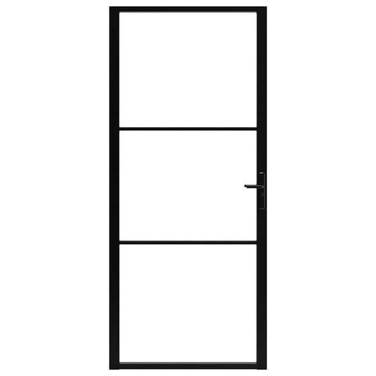 Vidaxl binnendeur 102,5x201,5 cm esg-glas en aluminium zwart