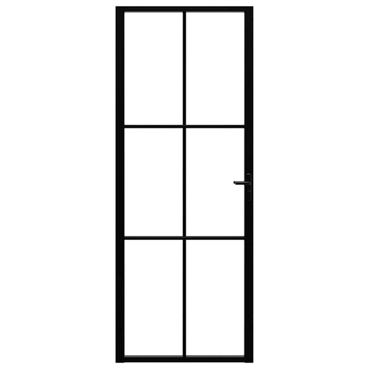 Vidaxl binnendeur 76x201,5 cm esg-glas en aluminium zwart