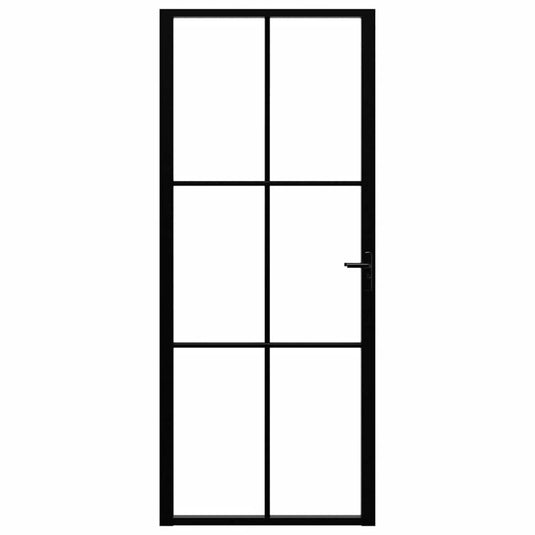 Vidaxl binnendeur 83x201,5 cm esg-glas en aluminium zwart