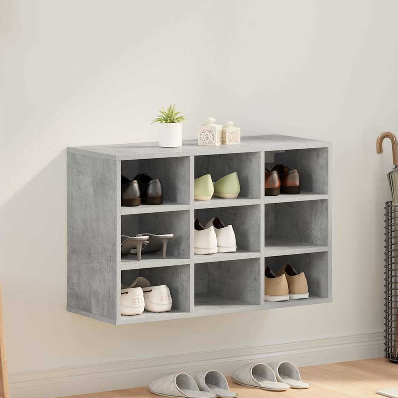 Afbeelding laden in galerijviewer, Vidaxl schoenenkast betongrijs 77,5 x 30 x 51 cm bewerkt hout
