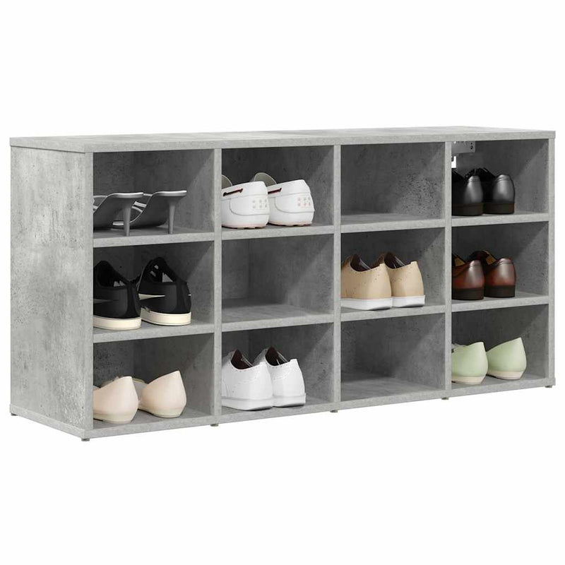 Afbeelding laden in galerijviewer, Vidaxl schoenenkast met plank betongrijs 103 x 30 x 51 cm bewerkt hout
