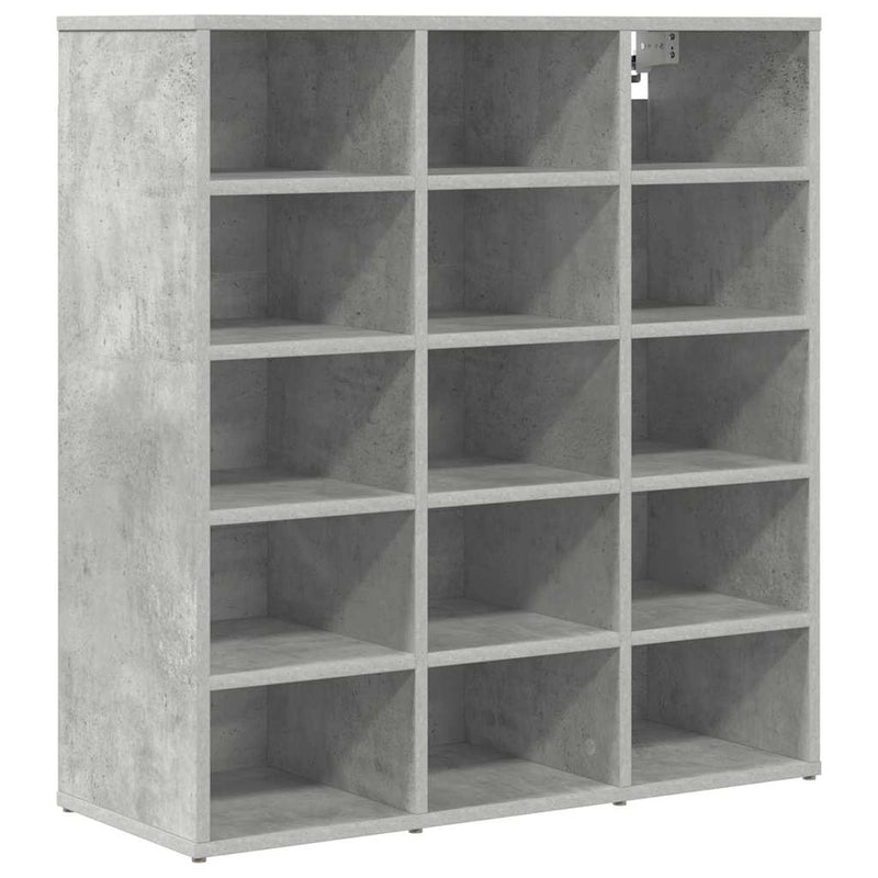 Afbeelding laden in galerijviewer, Vidaxl schoenenkast betongrijs 77,5 x 30 x 83,5 cm bewerkt hout
