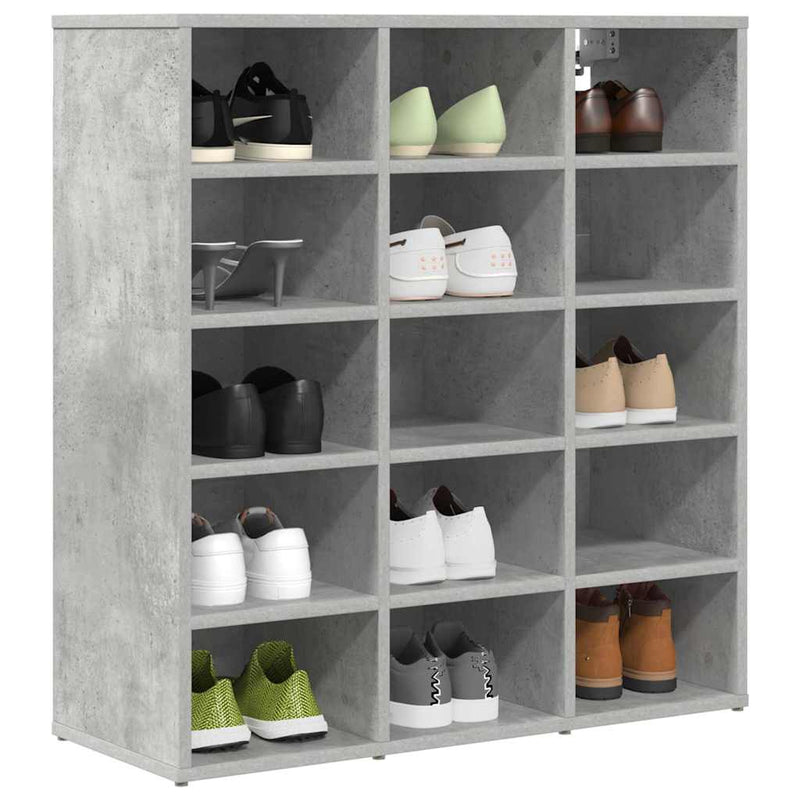 Afbeelding laden in galerijviewer, Vidaxl schoenenkast betongrijs 77,5 x 30 x 83,5 cm bewerkt hout
