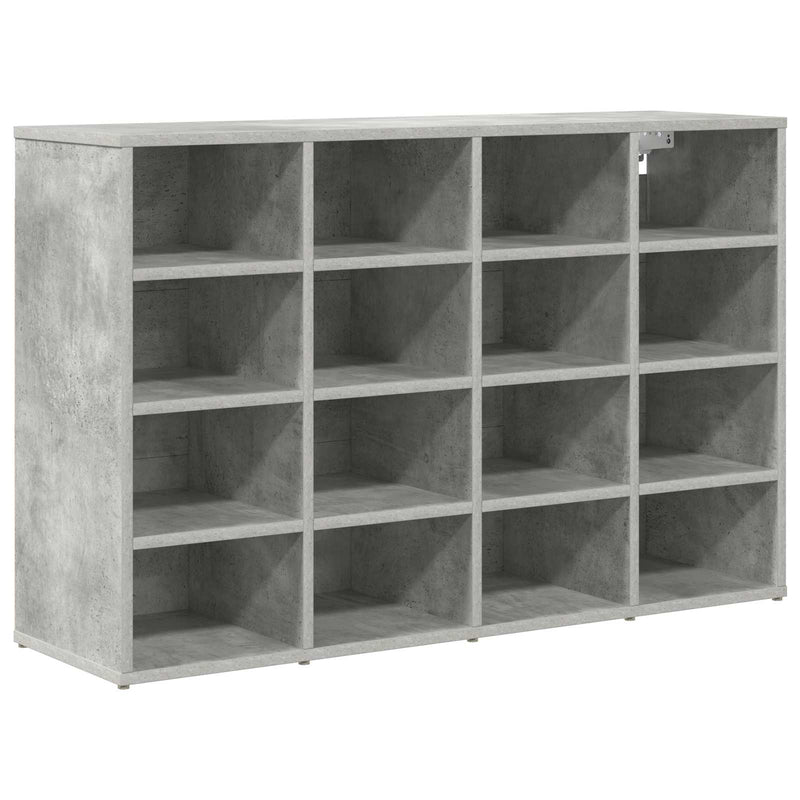 Afbeelding laden in galerijviewer, Vidaxl schoenenkast met plank betongrijs 103 x 30 x 67 cm bewerkt hout
