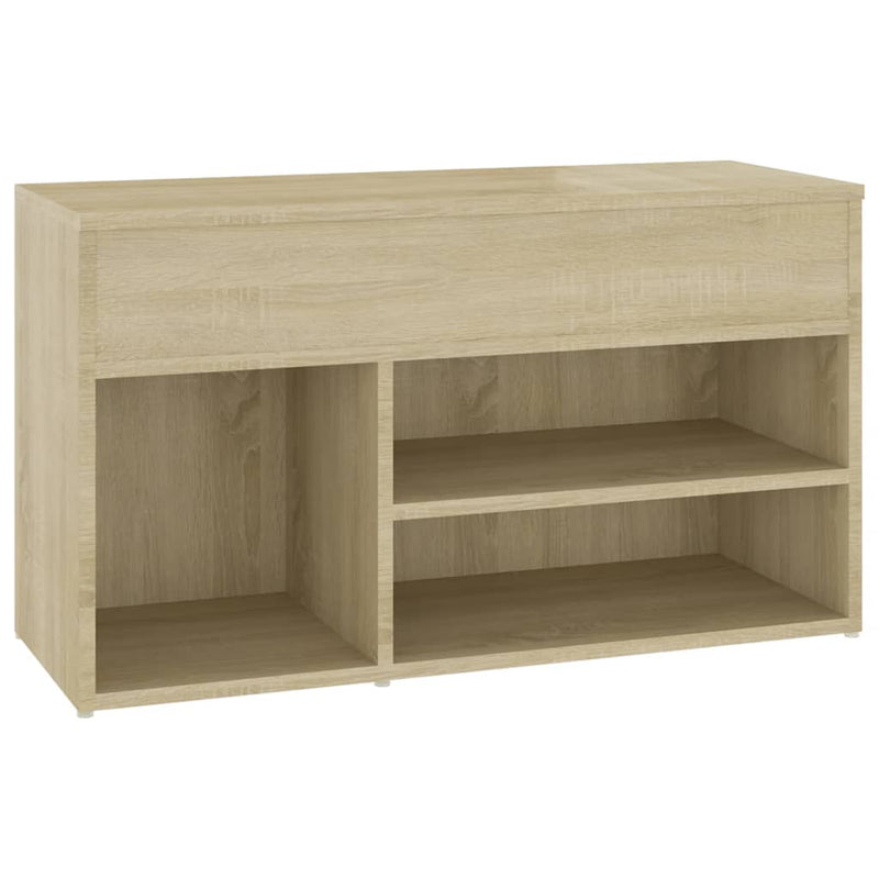 Load image into Gallery viewer, Vidaxl schoenenbank 80x30x45 cm bewerkt hout sonoma eikenkleurig

