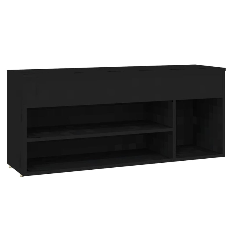 Load image into Gallery viewer, VidaXL Schoenenbank 105x30x45 cm bewerkt hout zwart
