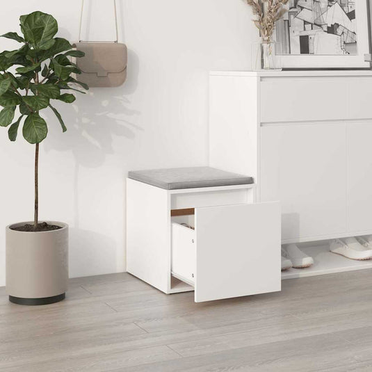 Vidaxl opbergbox met lade 40,5x40x40 cm bewerkt hout wit