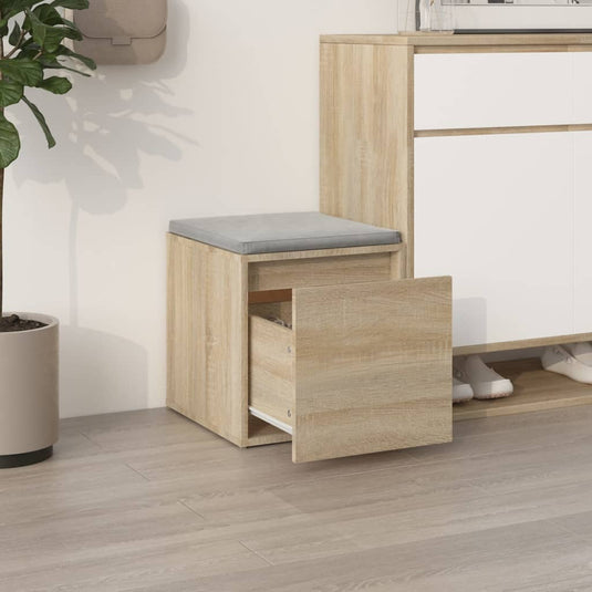 VidaXL Opbergbox met lade 40,5x40x40 cm bewerkt hout sonoma eikenkleur