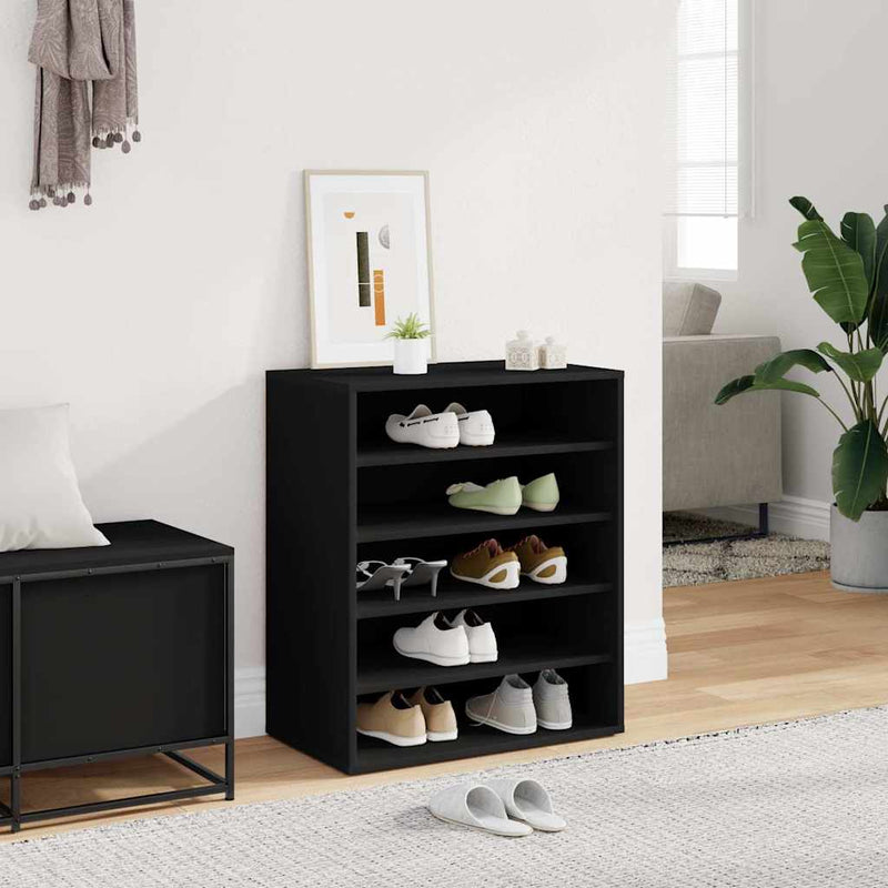 Load image into Gallery viewer, Vidaxl schoenenkast 60x35x70 cm bewerkt hout zwart

