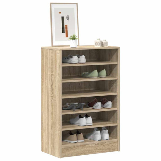 Vidaxl schoenenkast 60x35x92 cm bewerkt hout sonoma eikenkleurig