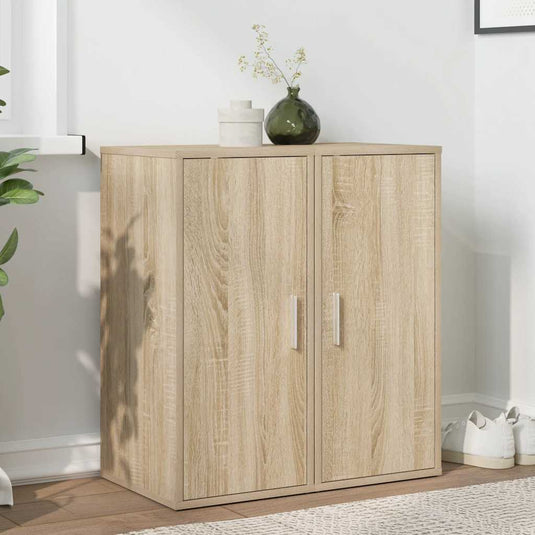 Vidaxl schoenenkasten 2 st 32x35x70 cm spaanplaat sonoma eikenkleurig