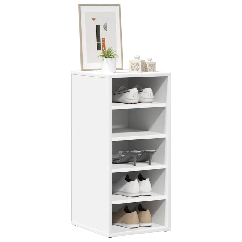Load image into Gallery viewer, Vidaxl schoenenkasten 2 st 31,5x35x70 cm bewerkt hout wit
