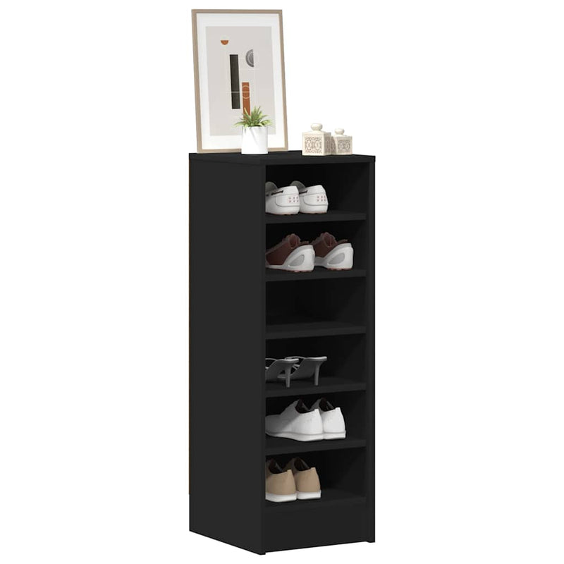 Load image into Gallery viewer, Vidaxl schoenenkast 31,5x35x90 cm bewerkt hout zwart

