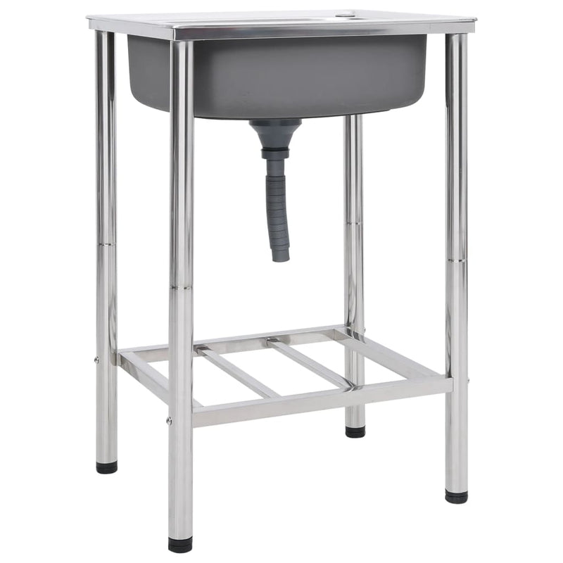 Load image into Gallery viewer, Vidaxl campinggootsteen enkele bak roestvrij staal
