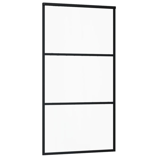 VidaXL Schuifdeur met beslag 102x205 cm aluminium en ESG-glas