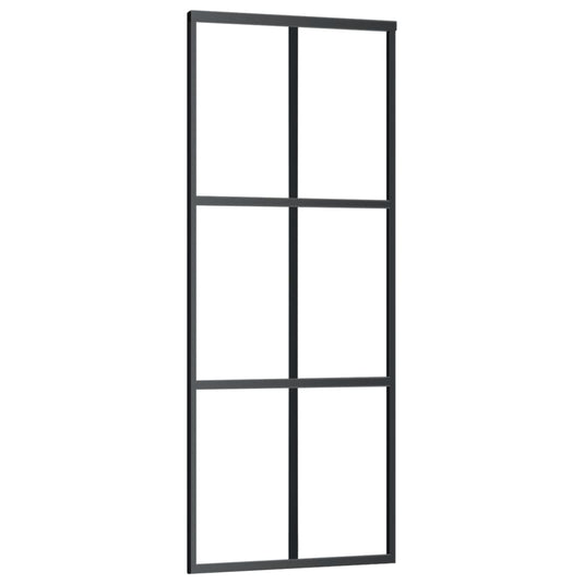 Vidaxl schuifdeur met beslag 76x205 cm aluminium en esg-glas
