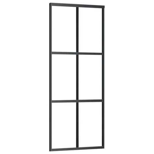 Vidaxl schuifdeur met beslag 76x205 cm aluminium en esg-glas