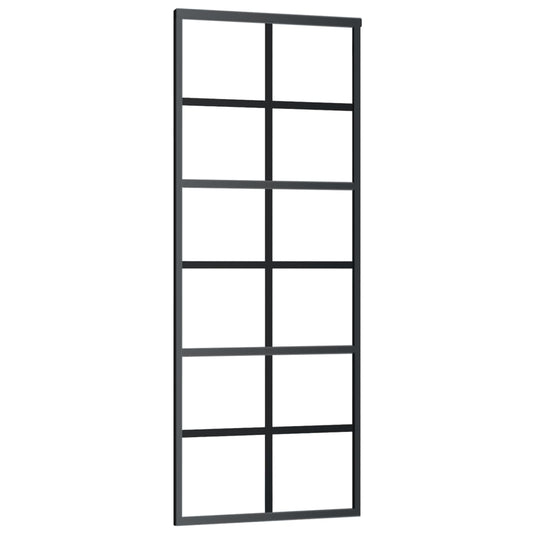 Vidaxl schuifdeur met beslag 76x205 cm aluminium en esg-glas