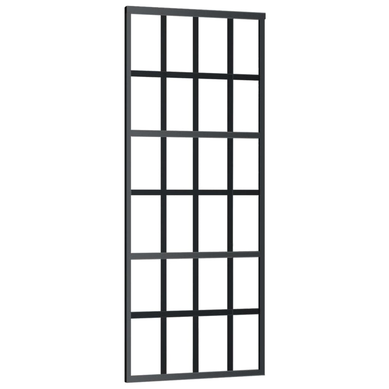 Load image into Gallery viewer, Vidaxl schuifdeur met beslag 76x205 cm aluminium en esg-glas
