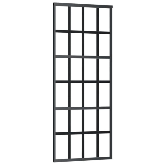 Vidaxl schuifdeur met beslag 76x205 cm aluminium en esg-glas