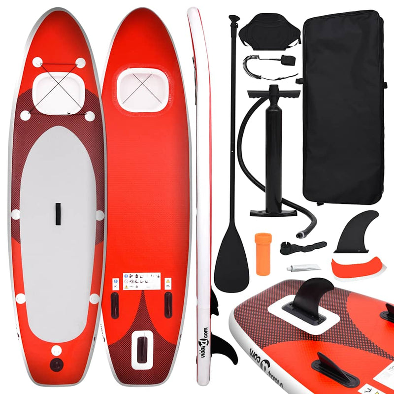 Load image into Gallery viewer, Vidaxl stand up paddleboardset opblaasbaar 300x76x10 cm rood
