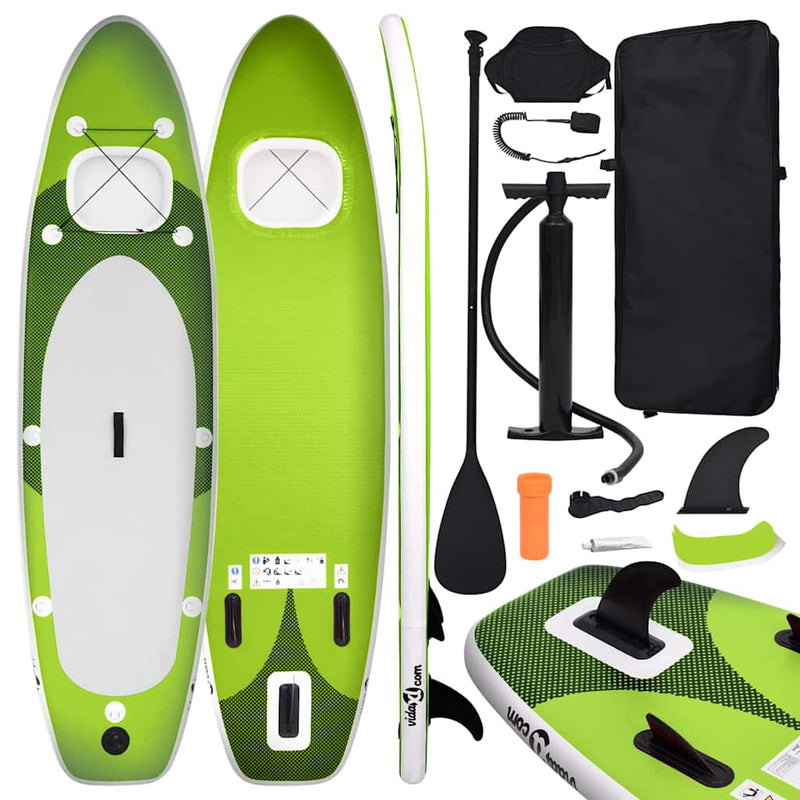 Load image into Gallery viewer, Vidaxl stand up paddleboardset opblaasbaar 300x76x10 cm groen
