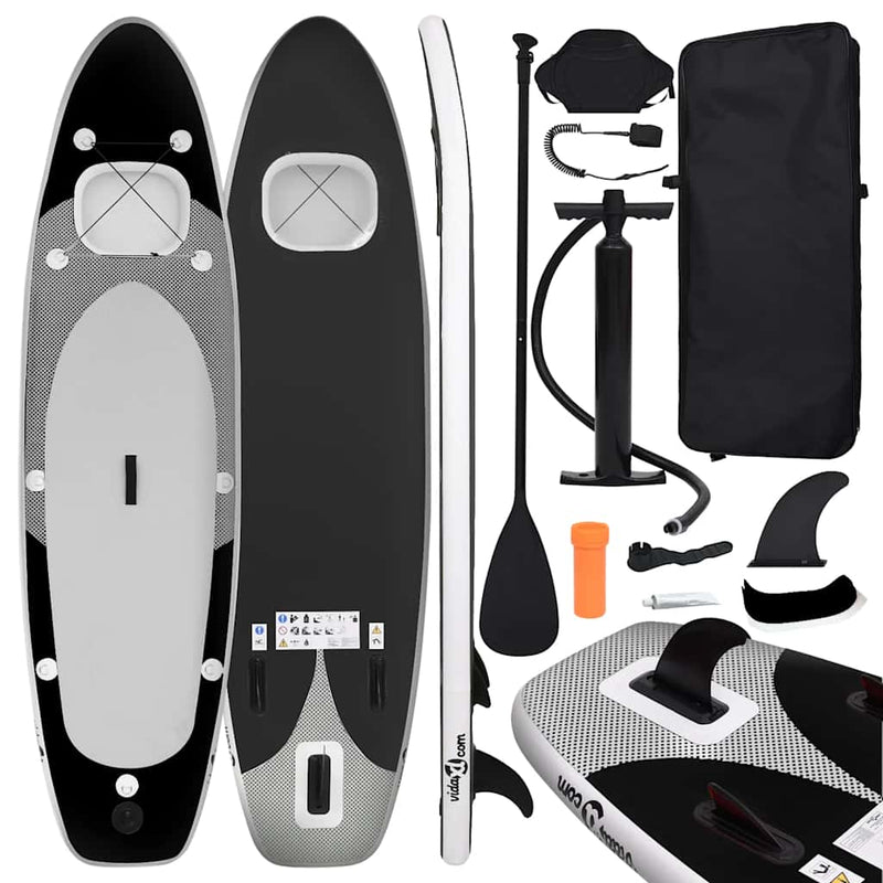 Load image into Gallery viewer, Vidaxl stand up paddleboardset opblaasbaar 300x76x10 cm zwart
