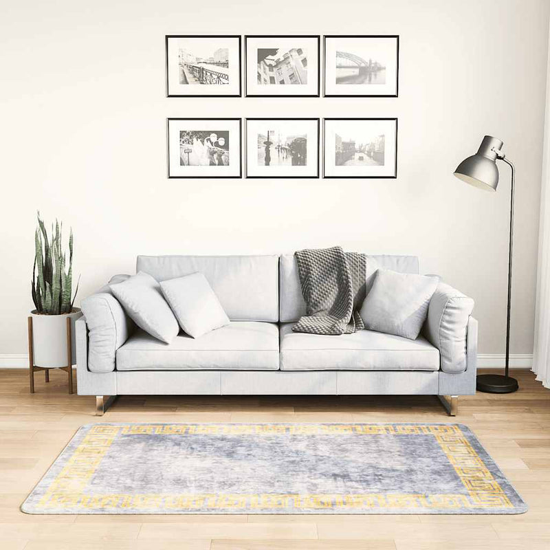 Load image into Gallery viewer, Vidaxl vloerkleed wasbaar anti-slip 80x150 cm grijs
