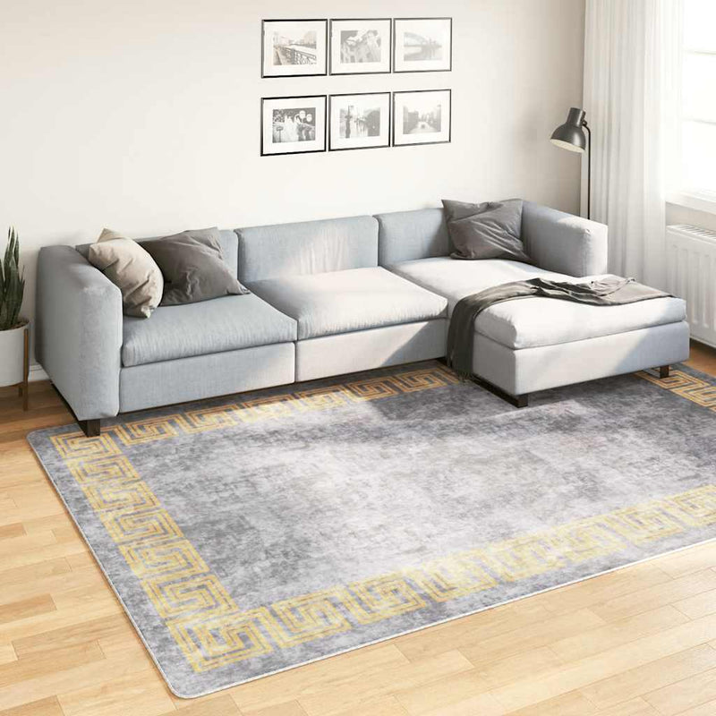 Load image into Gallery viewer, Vidaxl vloerkleed wasbaar anti-slip 190x300 cm grijs
