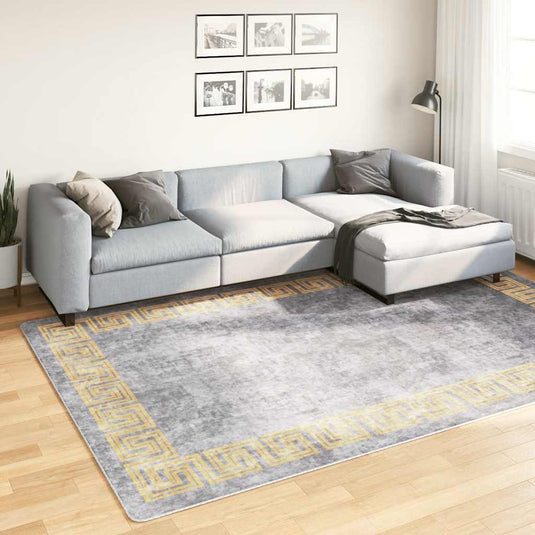 Vidaxl vloerkleed wasbaar anti-slip 190x300 cm grijs