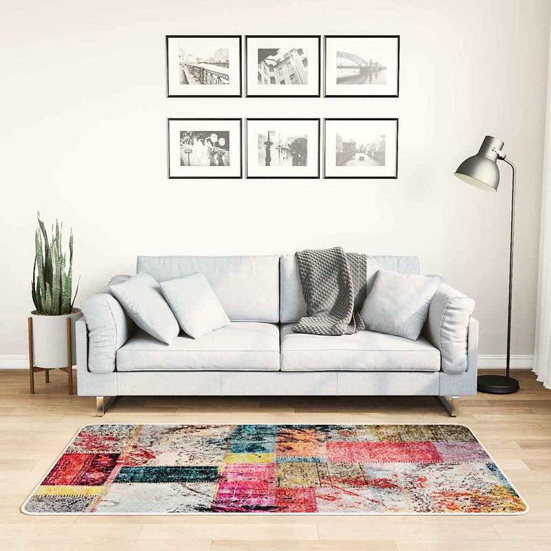 Load image into Gallery viewer, Vidaxl vloerkleed wasbaar patchwork 80x150 cm meerkleurig

