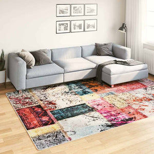 Vidaxl vloerkleed wasbaar anti-slip patchwork 190x300 cm meerkleurig