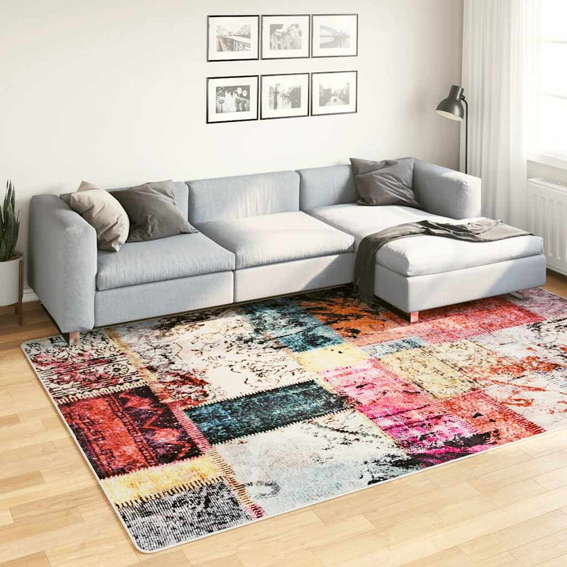 Load image into Gallery viewer, Vidaxl vloerkleed wasbaar anti-slip patchwork 190x300 cm meerkleurig
