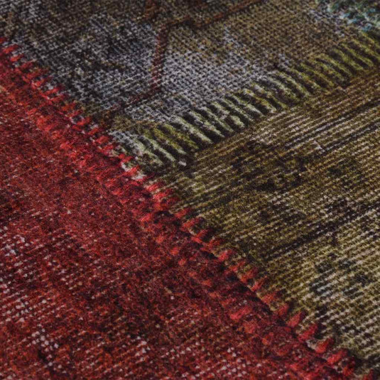 Vidaxl vloerkleed wasbaar anti-slip patchwork ø120 cm meerkleurig
