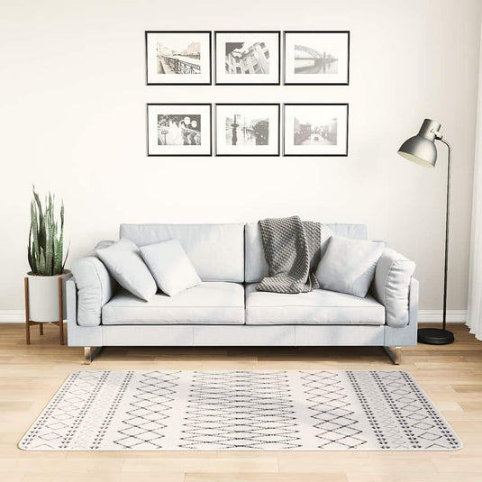 Vidaxl vloerkleed wasbaar anti-slip 80x150 cm zwart en wit