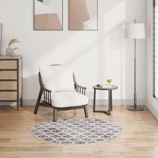 Vidaxl vloerkleed wasbaar anti-slip ø120 cm meerkleurig