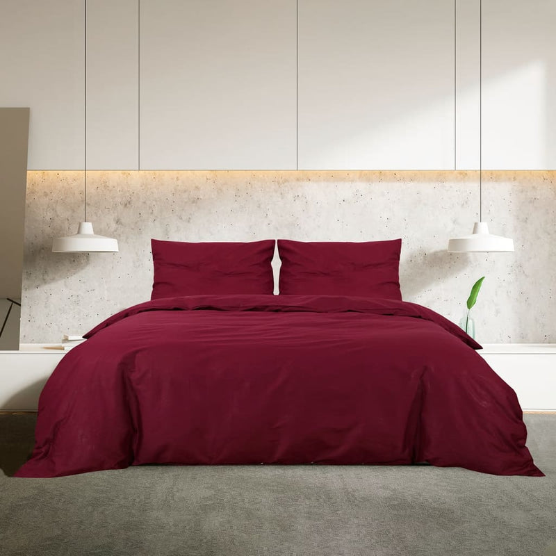 Load image into Gallery viewer, Vidaxl dekbedovertrekset lichtgewicht 140x200 cm microvezel bordeaux
