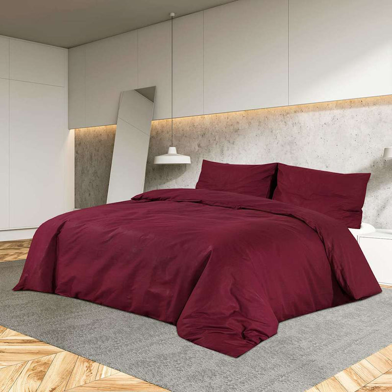 Load image into Gallery viewer, Vidaxl dekbedovertrekset lichtgewicht 140x200 cm microvezel bordeaux
